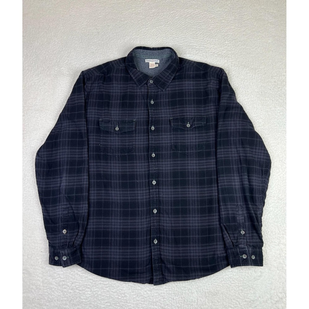 Carbon2cobalt Shirt Mens Large Blue Plaid Lined Long Sleeve Button Up Casual‎